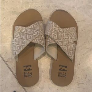 Tan billabong flip flop